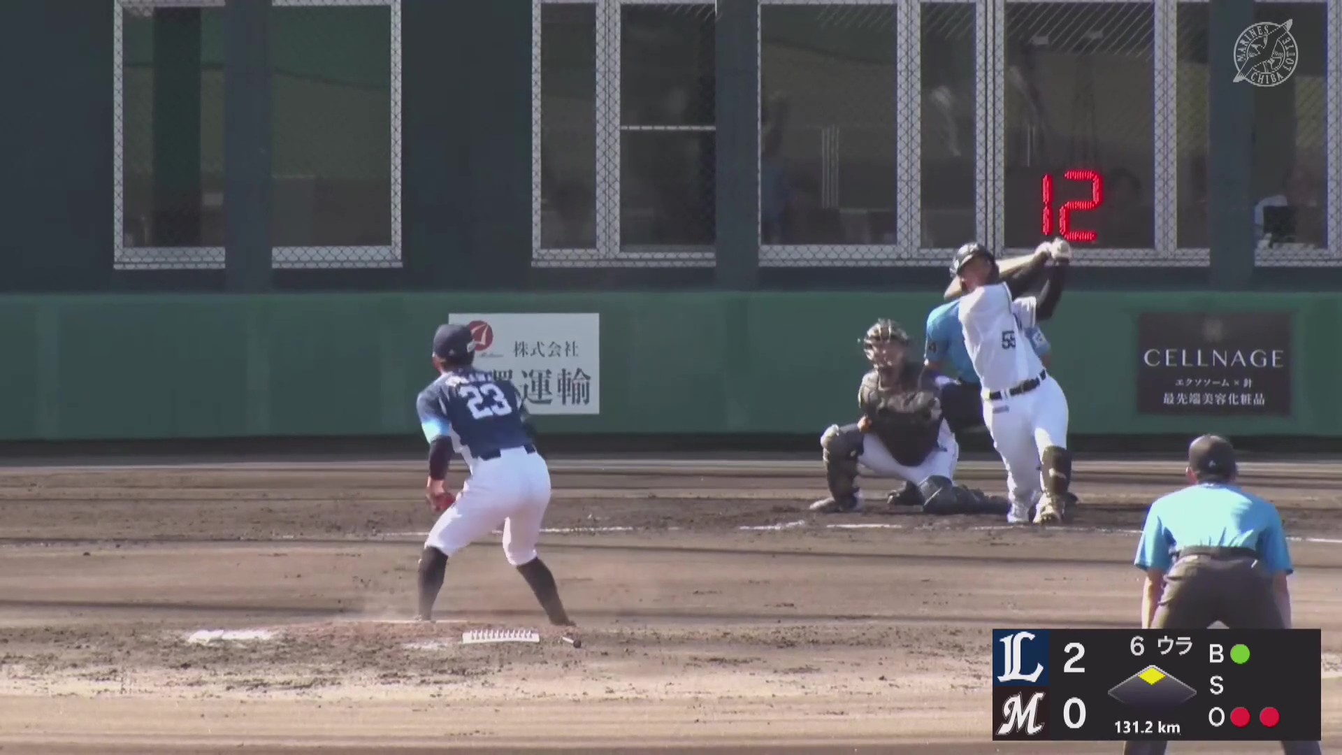 【ファーム】4番の仕事!! マリーンズ・櫻井ユウヤ レフトへの2ランホームランで同点!! 2026年9月22日 千葉ロッテマリーンズ 対 埼玉西武ライオンズ