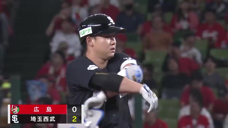 【1回裏】力強く引っ張った!! ライオンズ・古賀悠斗 三塁線を破る先制の2点タイムリー2ベースヒット!! 2026年6月10日 埼玉西武ライオンズ 対 広島東洋カープ
