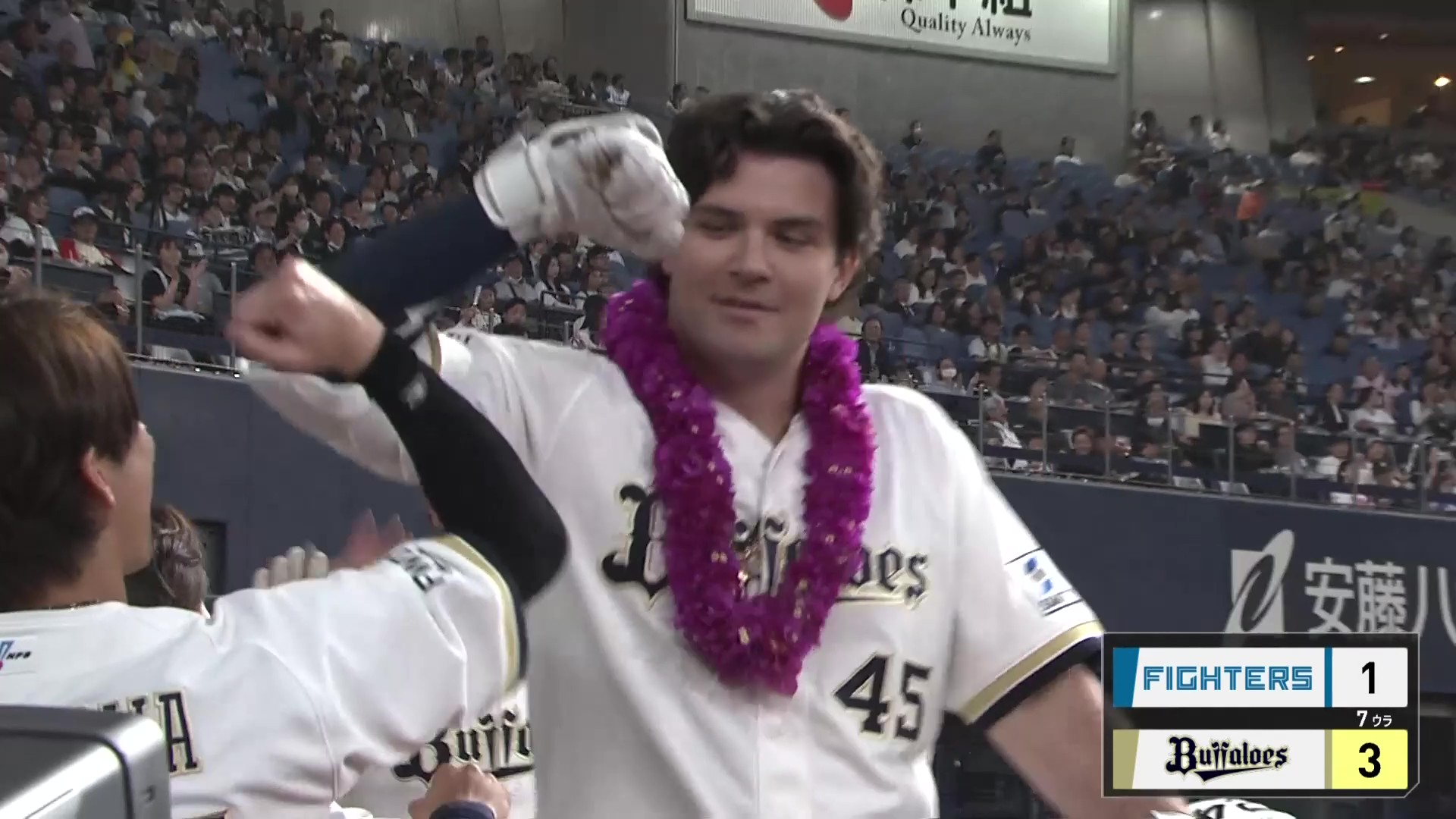 【7回裏】待望の来日初HR!! バファローズ・シーモア 京セラドーム通算3000号となる特大の勝ち越し2ラン!! 2026年4月24日 オリックス・バファローズ 対 北海道日本ハムファイターズ