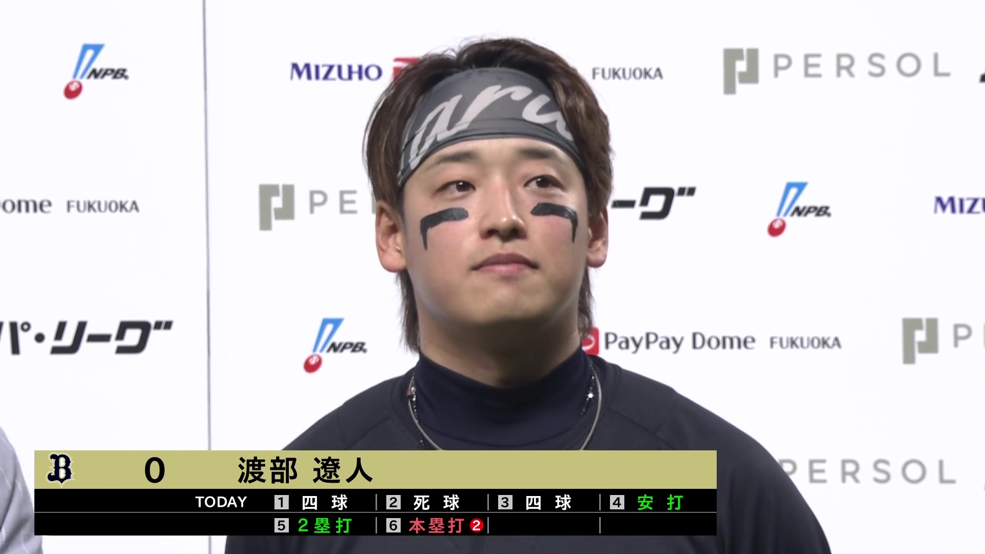 バファローズ・渡部遼人選手ヒーローインタビュー 4月17日 福岡ソフトバンクホークス 対 オリックス・バファローズ