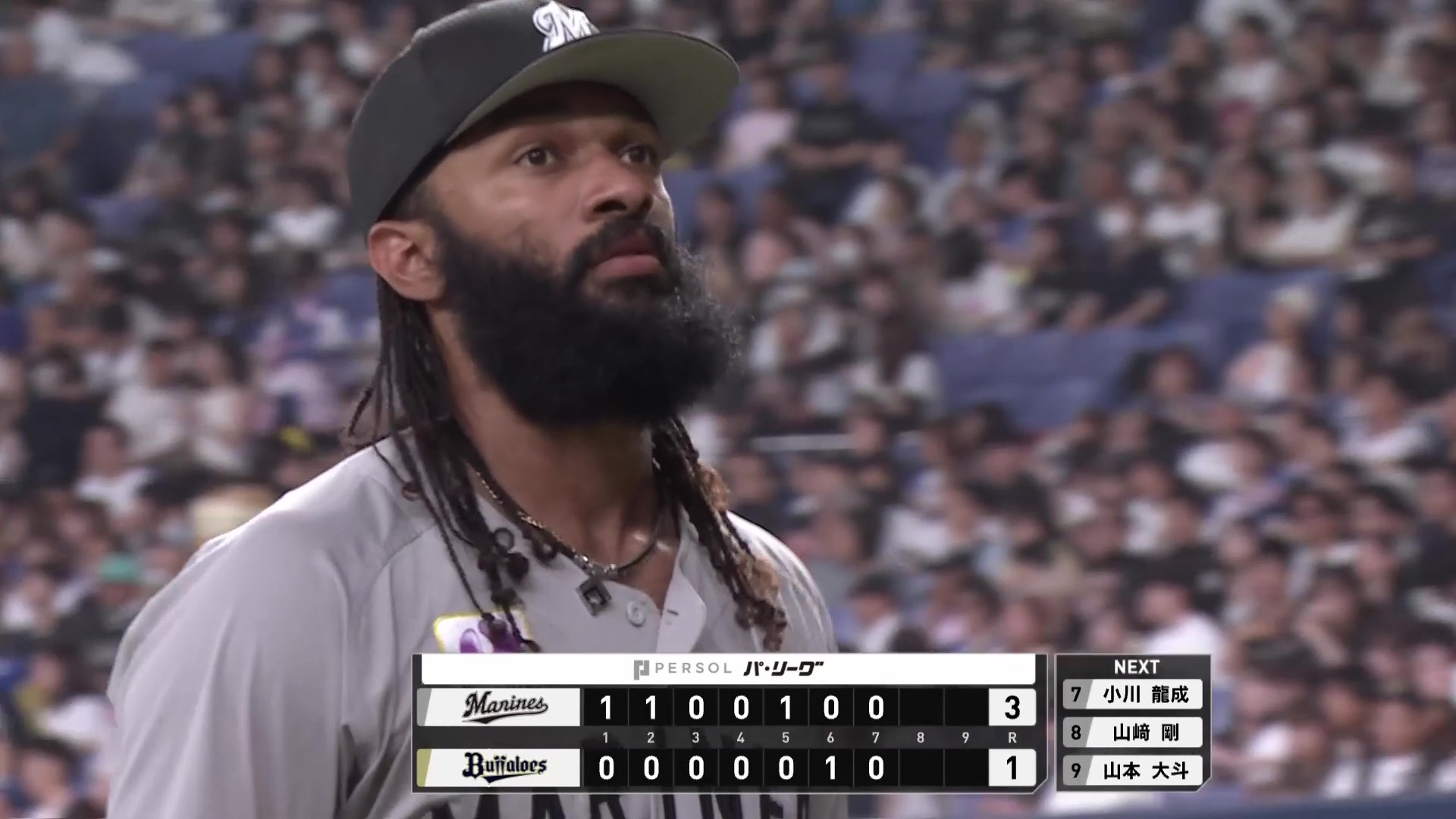 【7回裏】勝利を呼ぶ投球!! マリーンズ・ジャクソン 7回1/3回116球7奪三振2失点の好投!! 2026年7月26日 オリックス・バファローズ 対 千葉ロッテマリーンズ