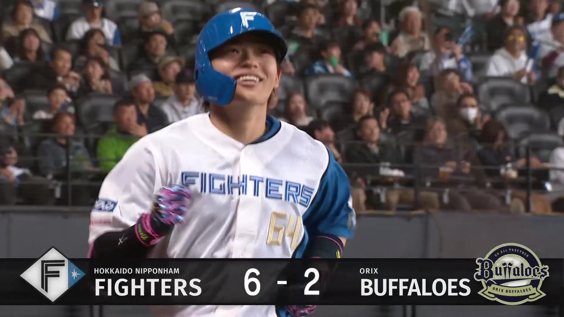 【8回裏】今季初アーチ!! ファイターズ・田宮裕涼 チームの勢いに乗って打球はライトスタンドへ!! 2026年4月5日 北海道日本ハムファイターズ 対 オリックス・バファローズ