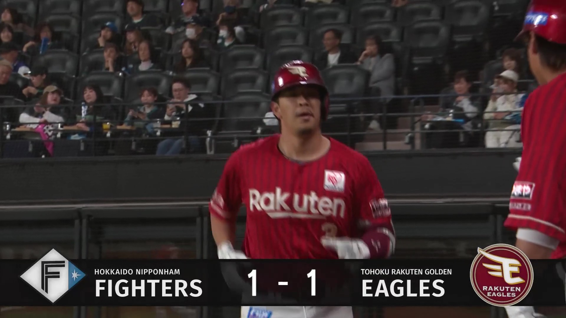 【4回表】イーグルス・浅村栄斗 左中間へのソロホームランですぐさま追いつく!! 2026年4月21日 北海道日本ハムファイターズ 対 東北楽天ゴールデンイーグルス