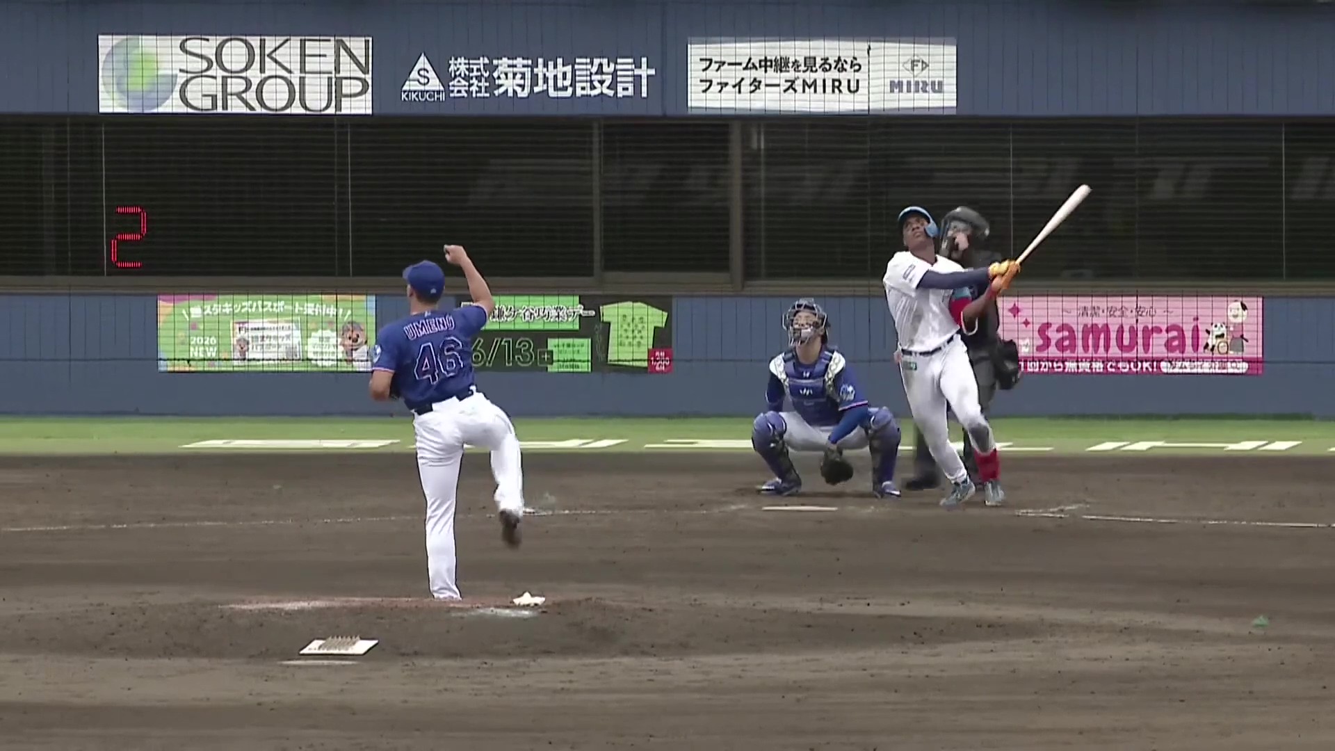 【ファーム】ファイターズ・エドポロケイン ライトへの豪快な第10号ソロホームラン!! 2026年6月2日 北海道日本ハムファイターズ 対 中日ドラゴンズ