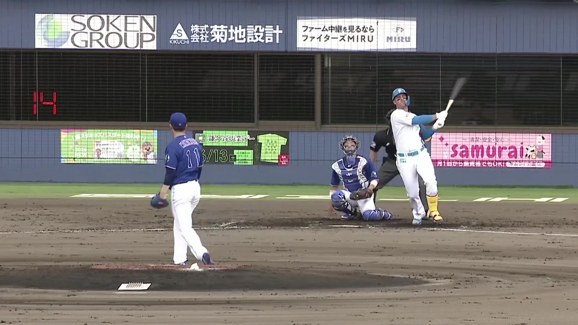 【ファーム】ファイターズ・マルティネス センターへのソロホームランで勝ち越し!! 2026年6月4日 北海道日本ハムファイターズ 対 中日ドラゴンズ