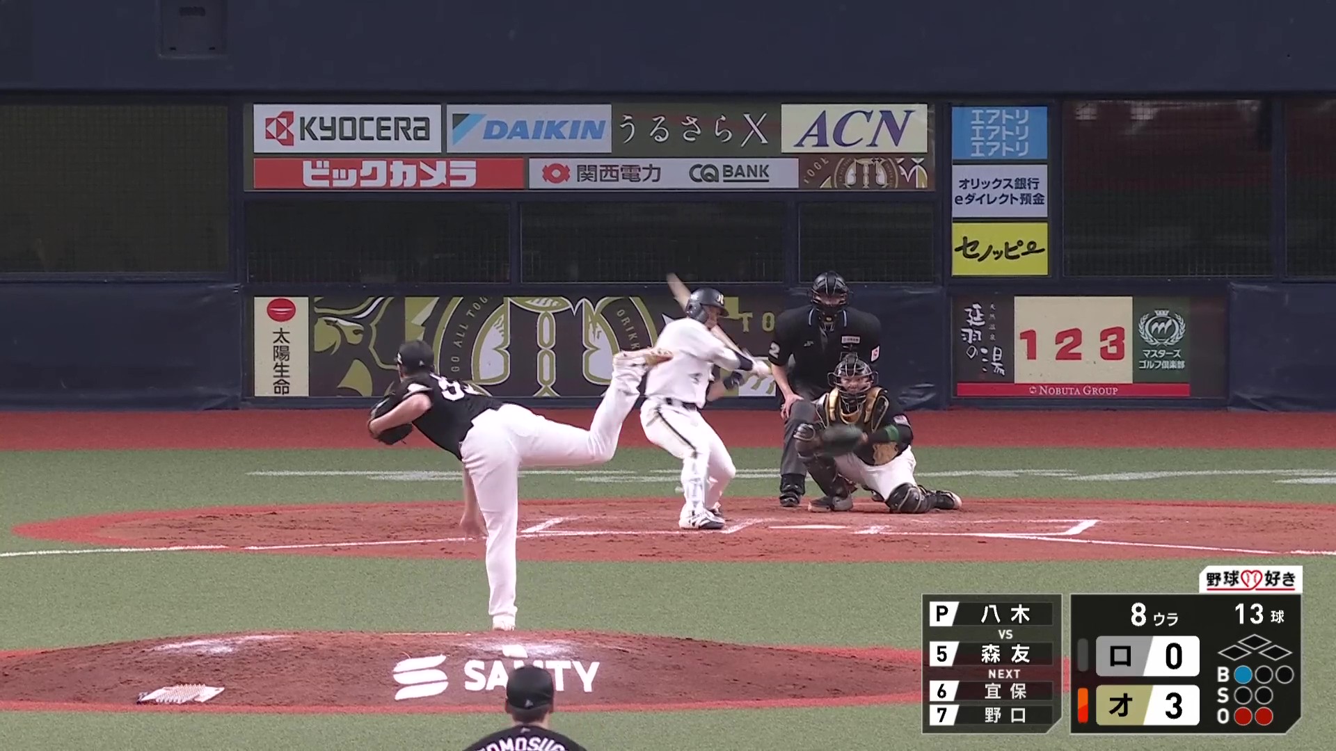 【8回裏】マリーンズ・八木彬 打者4人を危なげなく14球で抑える好リリーフ!! 2026年5月6日 オリックス・バファローズ 対 千葉ロッテマリーンズ