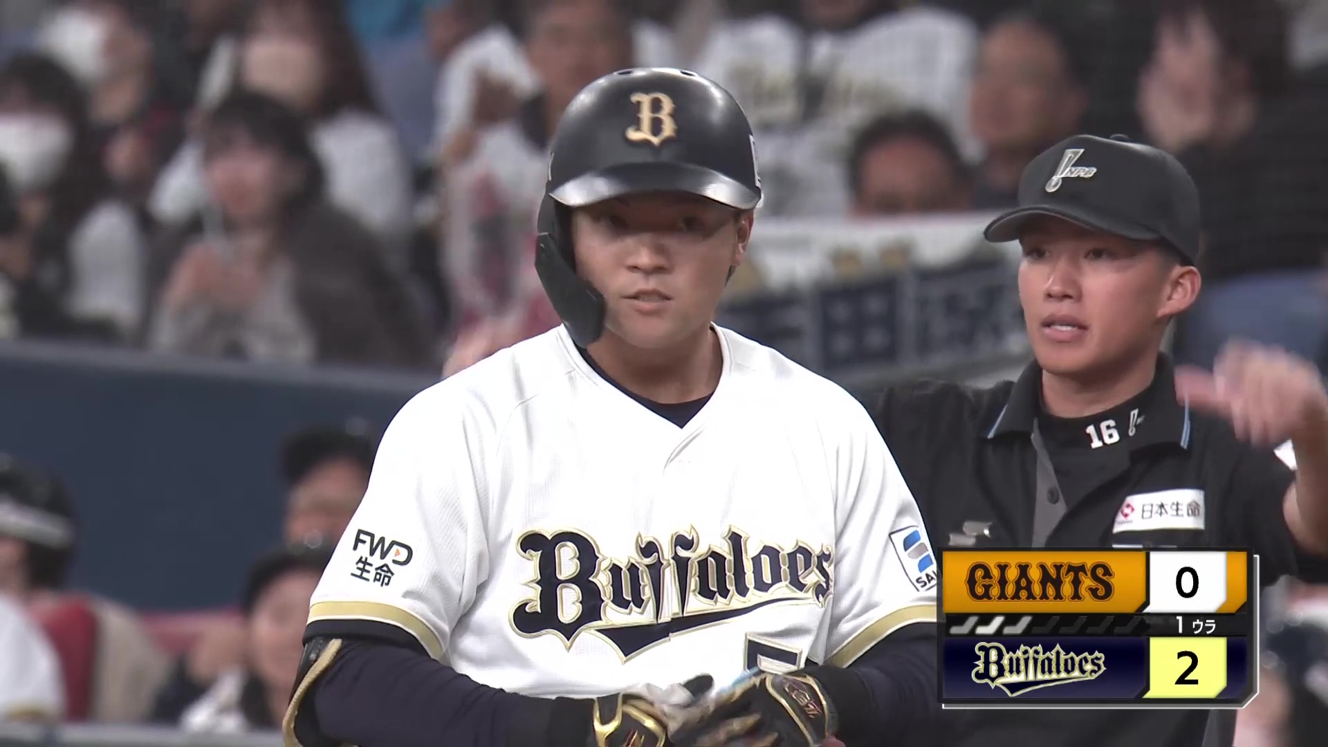 【1回裏】今日も猛アピール!! バファローズ・山中稜真 一二塁間を破るタイムリーヒット!! 2026年3月7日 オリックス・バファローズ 対 読売ジャイアンツ