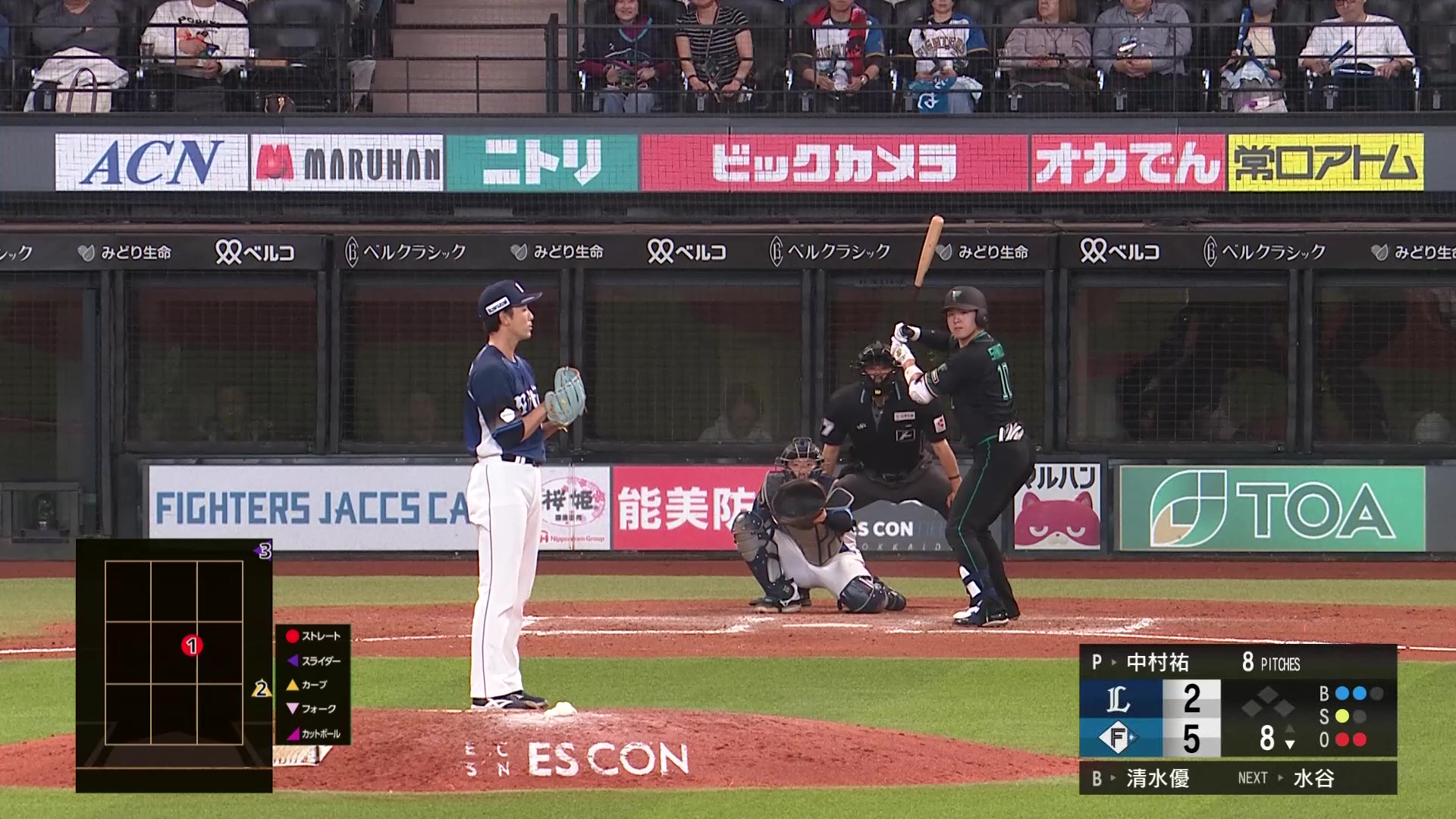 【8回裏】ライオンズ・中村祐太 僅か9球で3者凡退の完璧リリーフ!! 2026年4月18日 北海道日本ハムファイターズ 対 埼玉西武ライオンズ