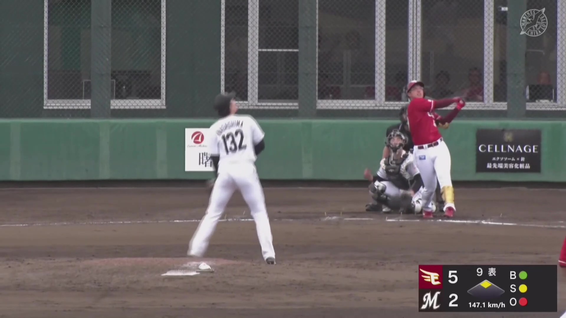 【ファーム】ダメ押しの一発!! イーグルス・大坪梓恩 レフトへの2ランホームラン!! 2026年3月19日 千葉ロッテマリーンズ 対 東北楽天ゴールデンイーグルス