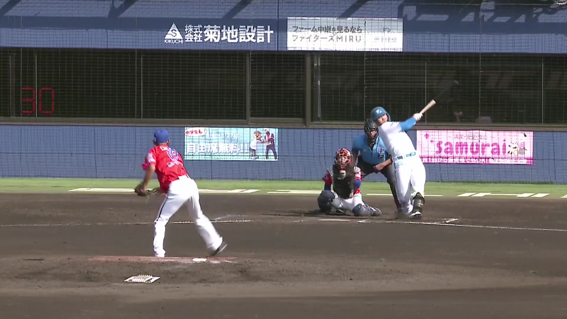 【ファーム】追いついた!! ファイターズ・明瀬諒介 レフトへの犠牲フライを放ち同点!! 2026年8月26日 北海道日本ハムファイターズ 対 オイシックス新潟アルビレックスBC