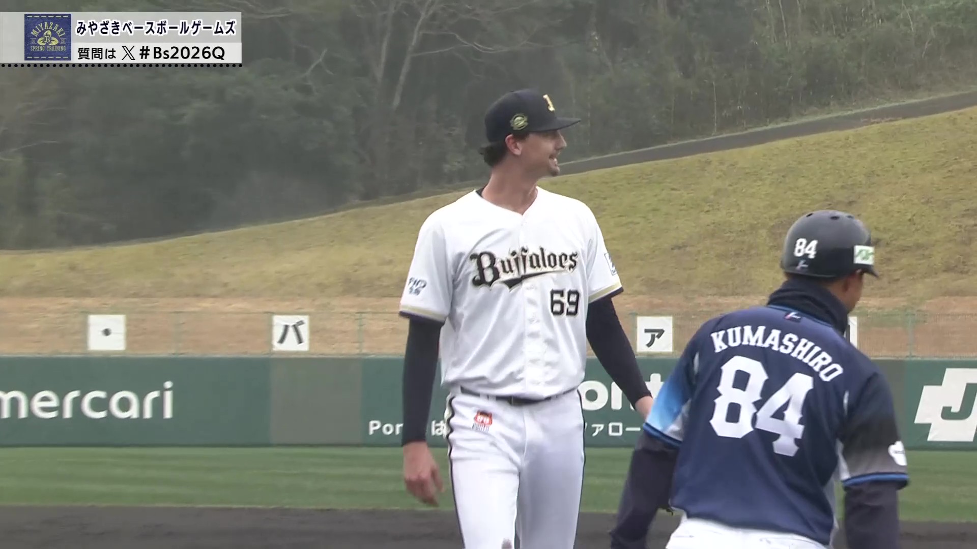 【MBG(ノーゲーム)】バファローズの新外国人・ジェリー 対外試合初登板で2回無失点!! 2026年2月26日 オリックス・バファローズ 対 埼玉西武ライオンズ