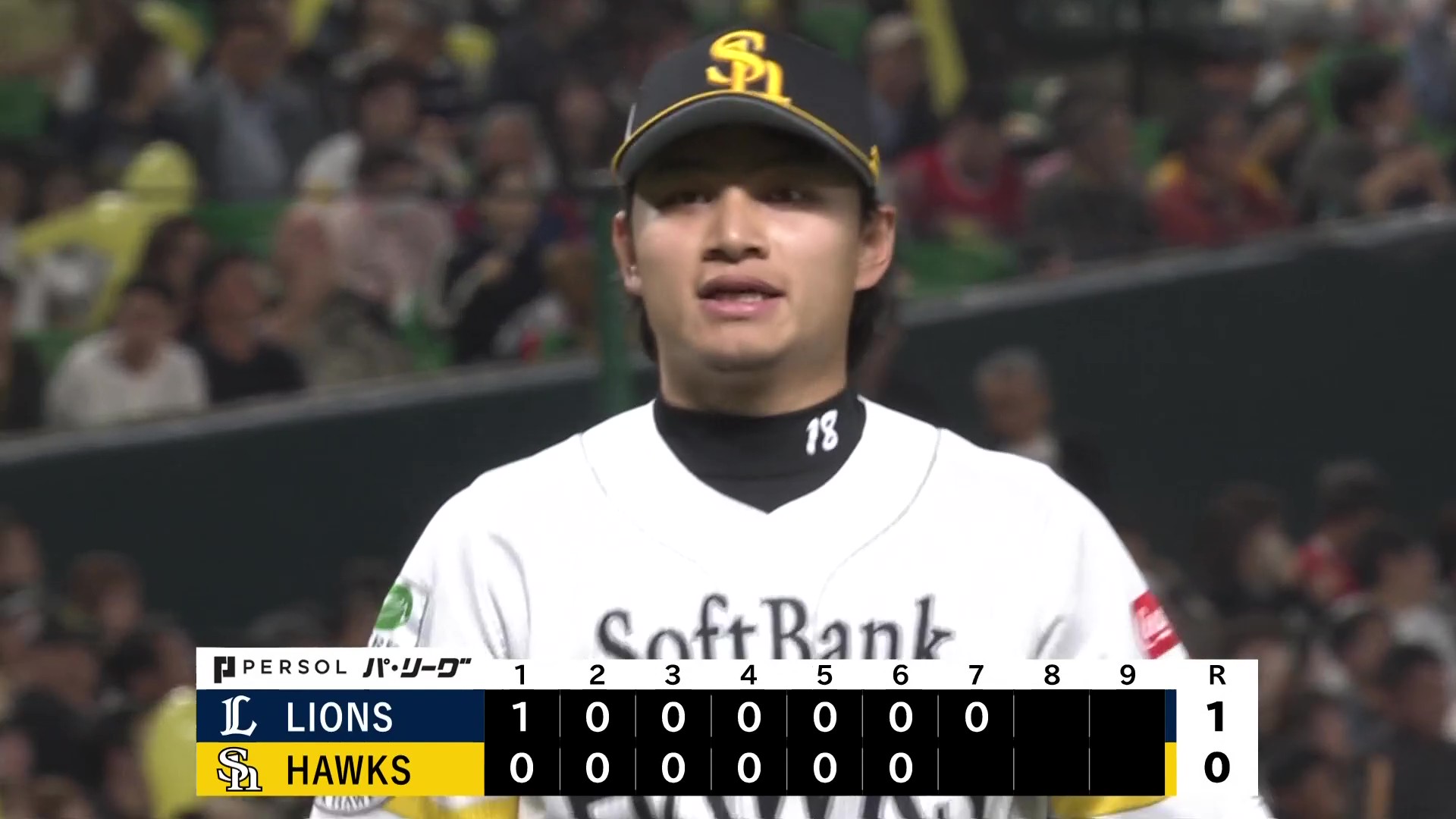 【7回表】最後は空振り三振!! ホークス・徐若熙 7回1失点の力投を見せる!! 2026年4月8日 福岡ソフトバンクホークス 対 埼玉西武ライオンズ