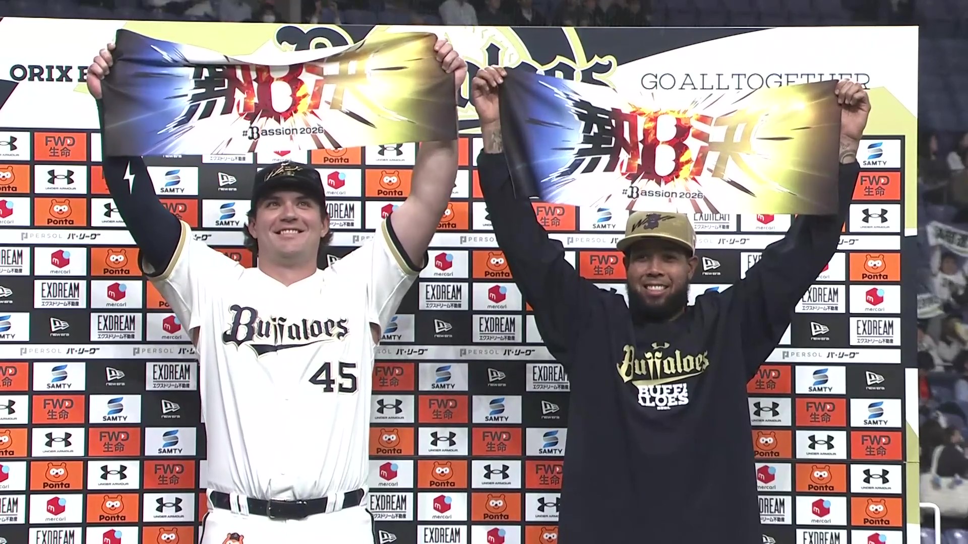 バファローズ・エスピノーザ投手・シーモア選手ヒーローインタビュー 4月24日 オリックス・バファローズ 対 北海道日本ハムファイターズ