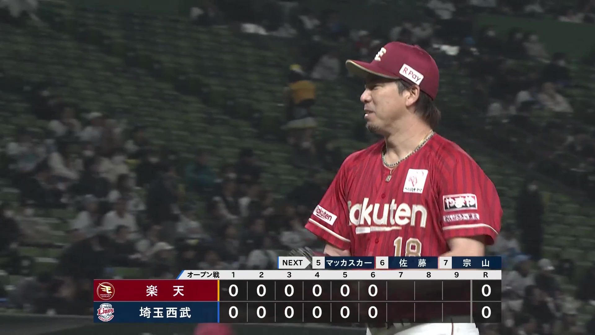 【6回裏】イーグルス・前田健太 6イニングをヒット1本のみに抑える快投!! 2026年3月17日 埼玉西武ライオンズ 対 東北楽天ゴールデンイーグルス