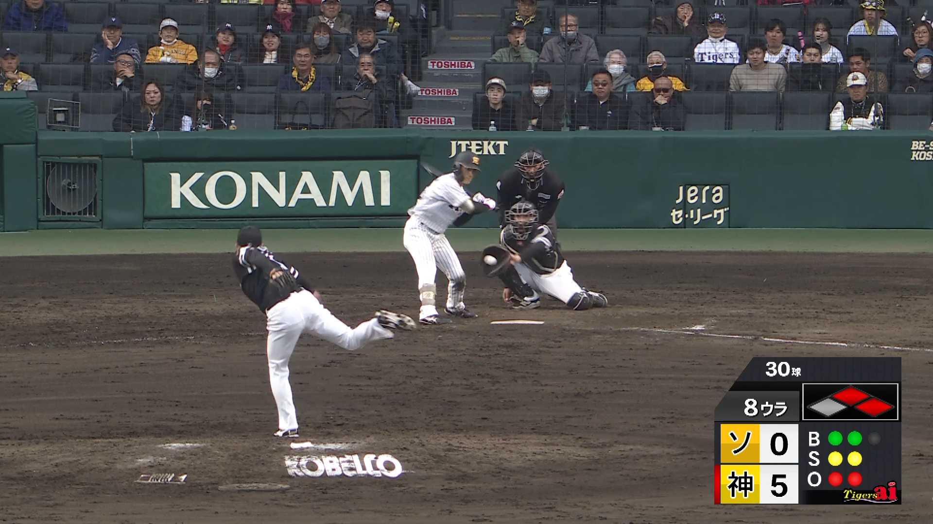 【8回裏】ホークス・津森宥紀 1回1/3の全てのアウトを三振で奪う好リリーフ!! 2026年3月6日 阪神タイガース 対 福岡ソフトバンクホークス