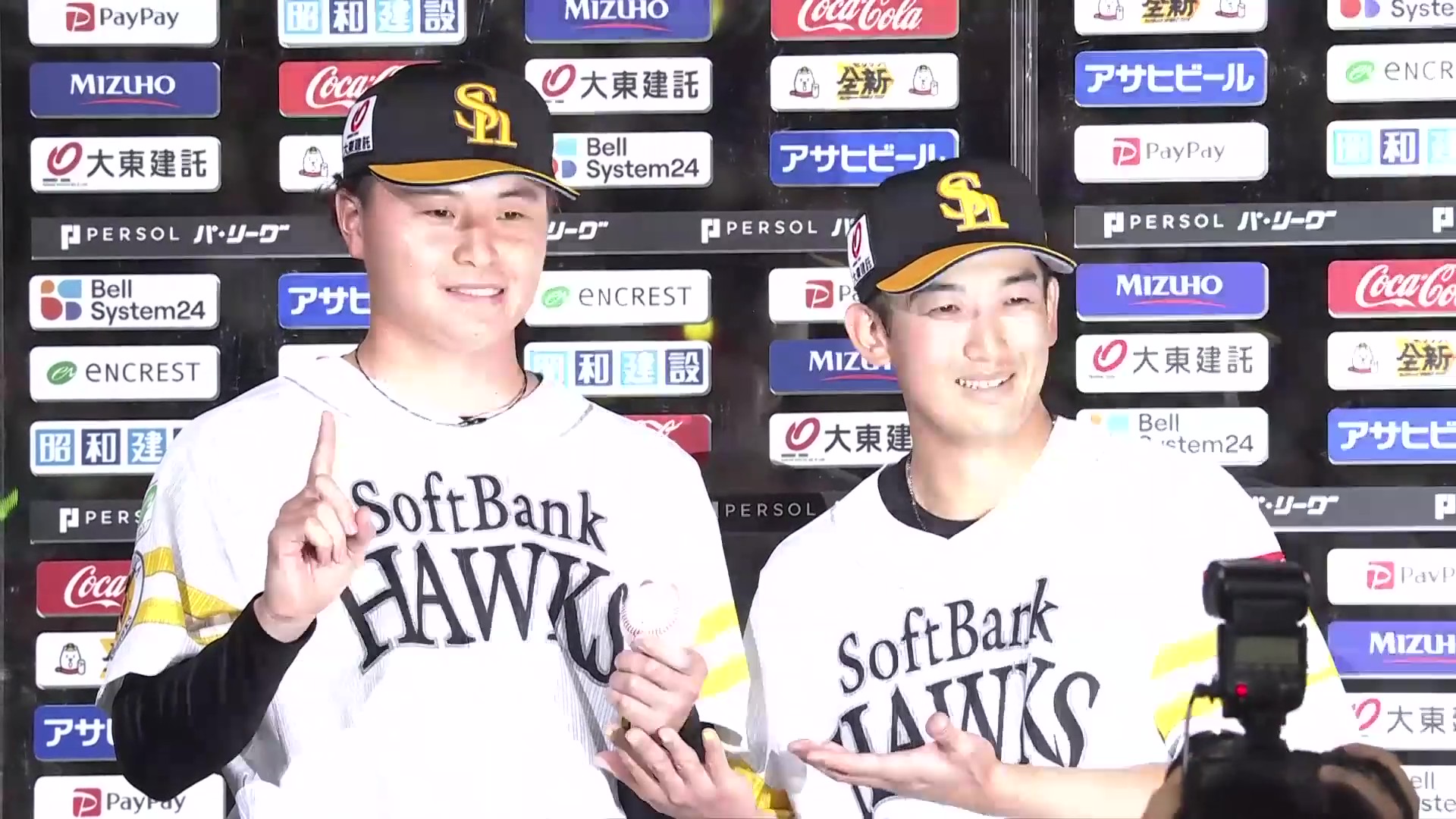 ホークス・前田純投手・山本祐大選手ヒーローインタビュー 5月22日 福岡ソフトバンクホークス 対 北海道日本ハムファイターズ