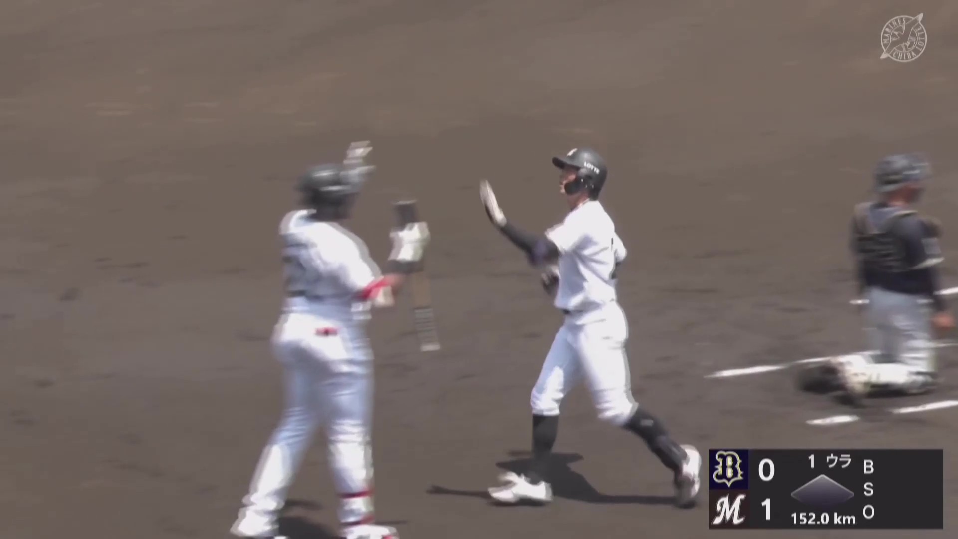 【ファーム】初球先頭打者アーチ!! マリーンズ・岡大海 右中間へのソロHRで幸先よく先制!! 2026年7月23日 千葉ロッテマリーンズ 対 オリックス・バファローズ