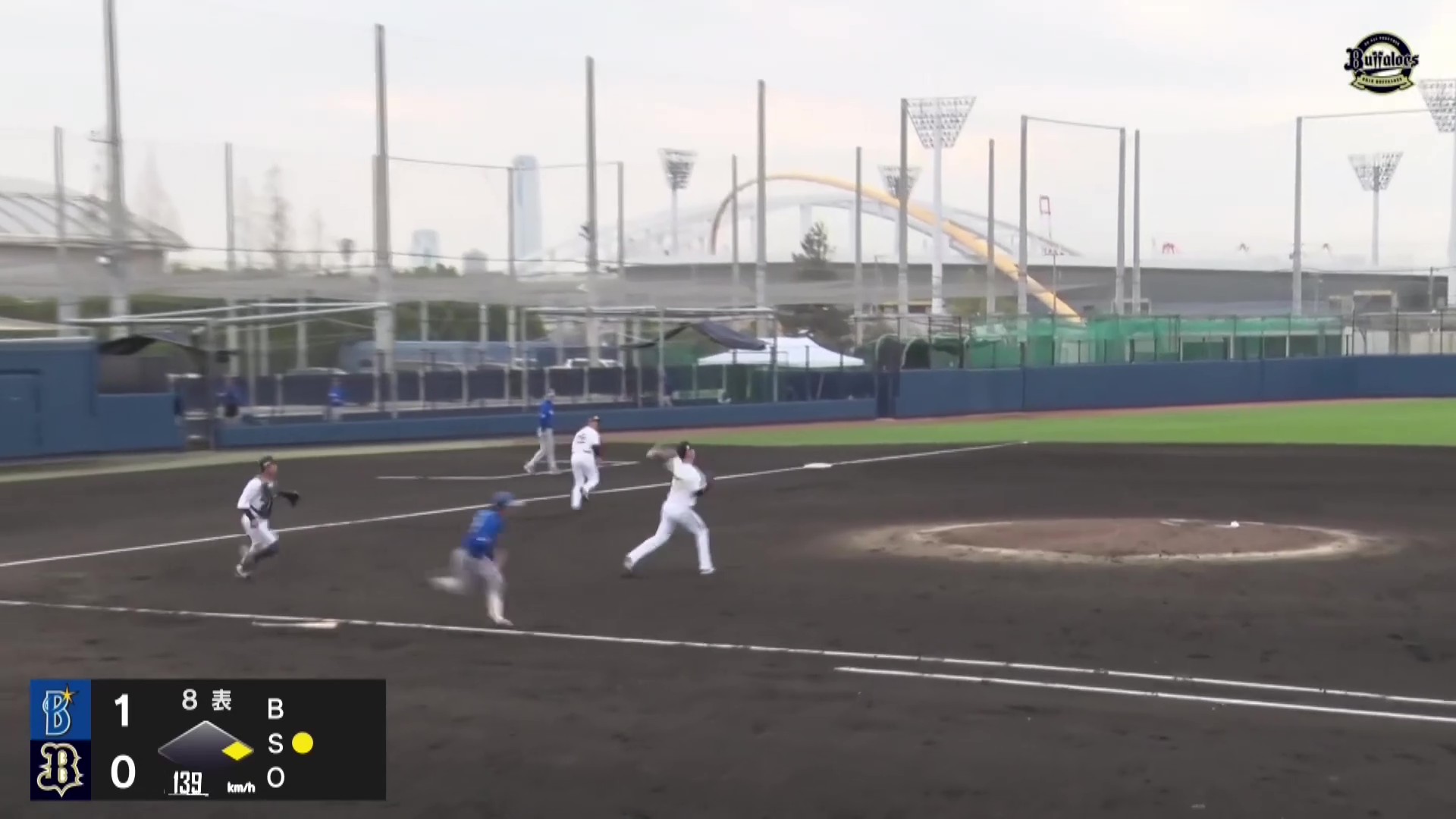 【ファーム】ベテランの技!! バファローズ・山田修義 素早い打球処理で2塁進塁を阻止!! 2026年4月2日 オリックス・バファローズ 対 横浜DeNAベイスターズ