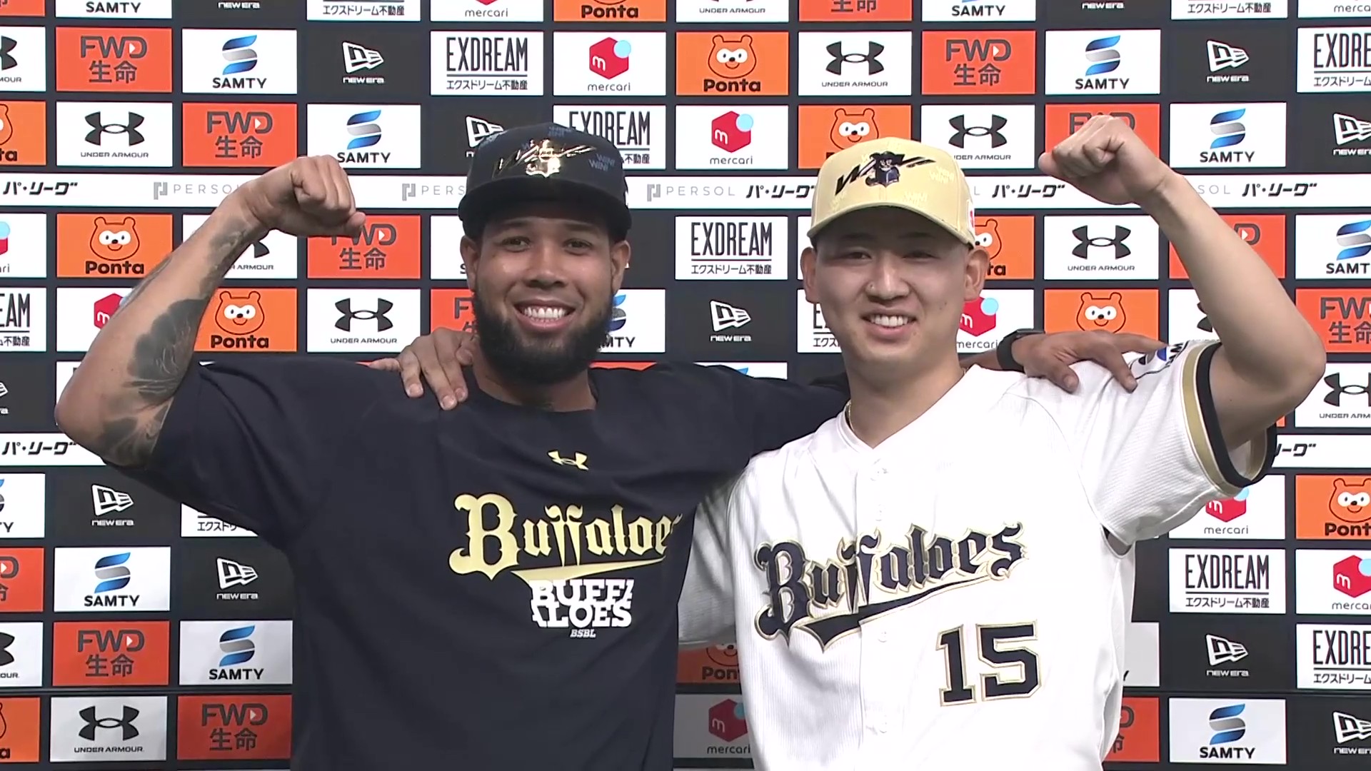 バファローズ・椋木蓮投手・エスピノーザ投手ヒーローインタビュー 4月15日 オリックス・バファローズ 対 埼玉西武ライオンズ