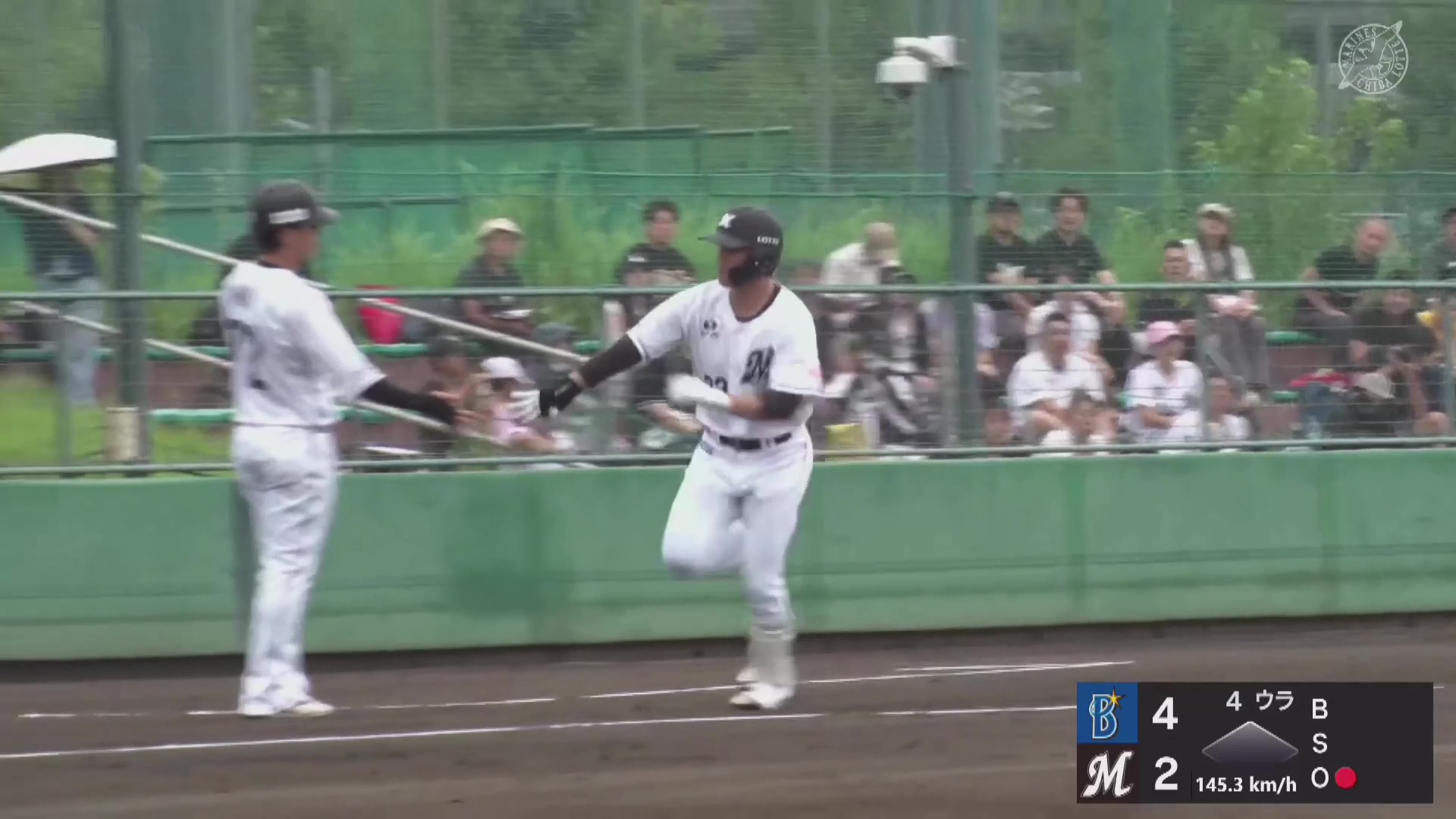 【ファーム】低めの球を逆方向へ!! マリーンズ・石川慎吾 右中間への7号ソロHRで1点差!! 2026年8月27日 千葉ロッテマリーンズ 対 横浜DeNAベイスターズ