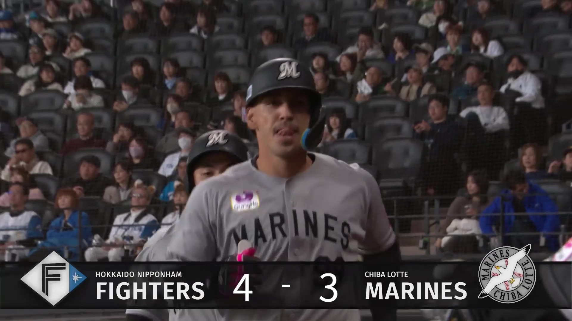 【7回表】キャプテンの反撃!! マリーンズ・ソト レフトスタンド上段に飛び込むHRで1点差!! 2026年3月7日 北海道日本ハムファイターズ 対 千葉ロッテマリーンズ