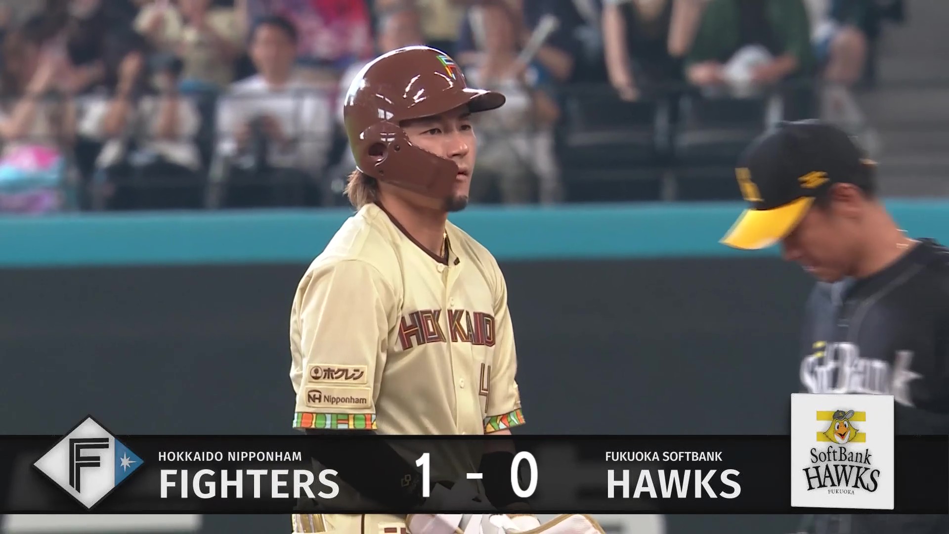 【1回裏】初回から先制!! ファイターズ・水野達稀 低めを上手く拾いタイムリー2ベース!! 2026年7月15日 北海道日本ハムファイターズ 対 福岡ソフトバンクホークス