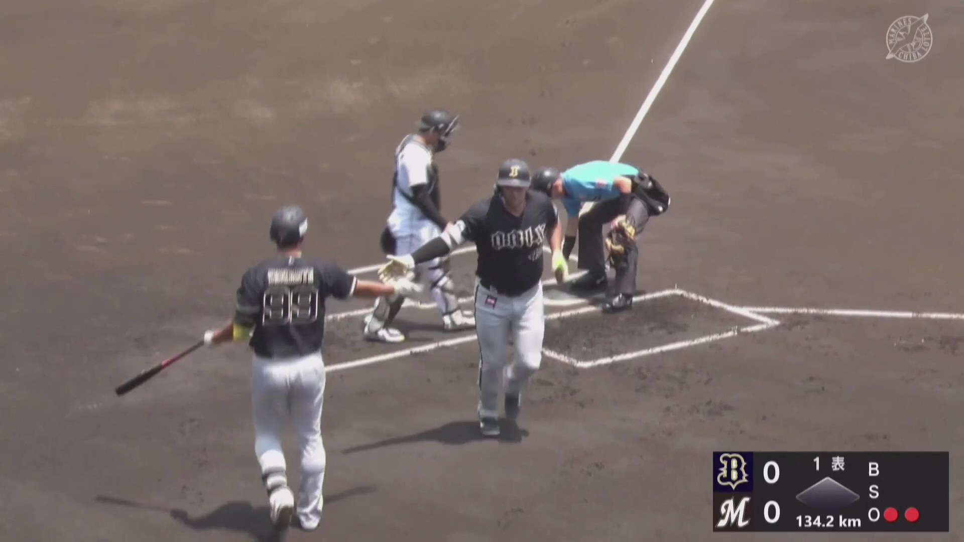 【ファーム】打った瞬間!! バファローズ・シーモア 右中間への先制ソロホームラン!! 2026年7月22日 千葉ロッテマリーンズ 対 オリックス・バファローズ