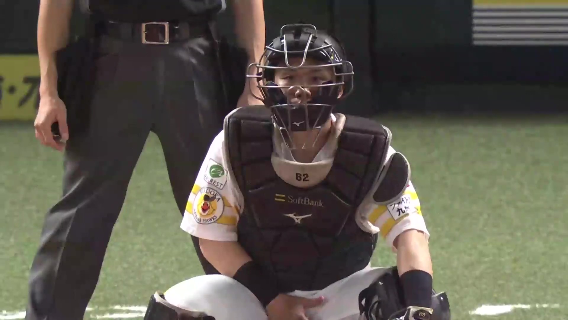 【5回表】ホークス・海野隆司 華麗なブロッキングからの好送球で盗塁阻止!! 2026年3月4日 福岡ソフトバンクホークス 対 東京ヤクルトスワローズ