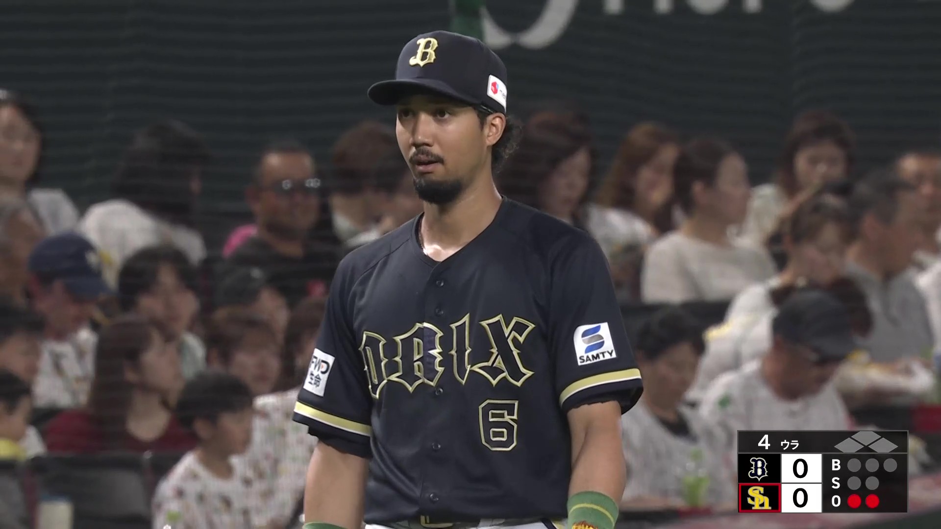 【4回裏】味方を助ける好カバー!! バファローズ・宗佑磨 捕ってから素早い送球を見せる!! 2026年8月23日 福岡ソフトバンクホークス 対 オリックス・バファローズ