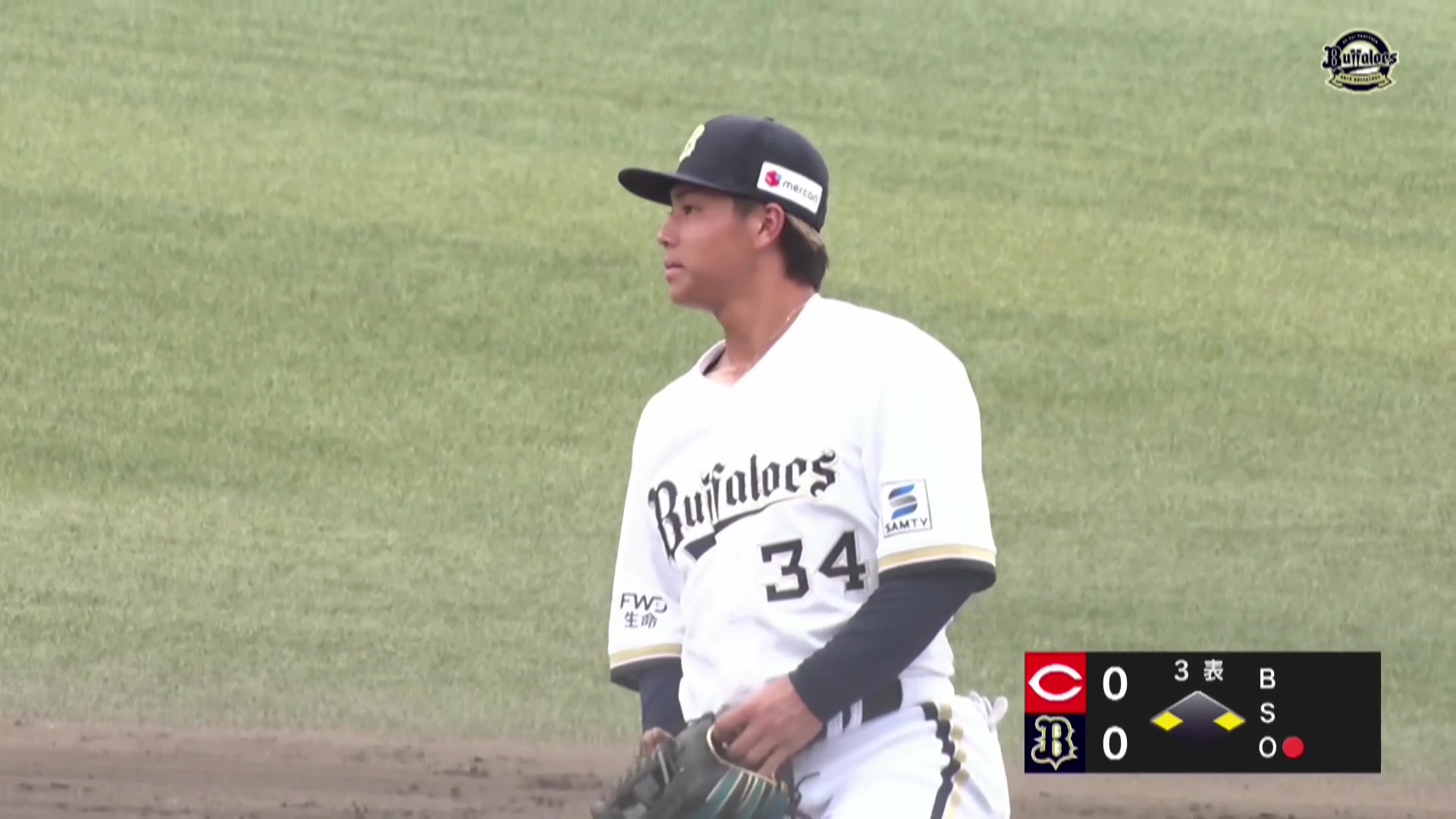 【ファーム】ナイスプレー!! バファローズ・横山聖哉 一二塁間の鋭い打球を上手く処理しアウトを奪う!! 2026年9月26日 オリックス・バファローズ 対 広島東洋カープ
