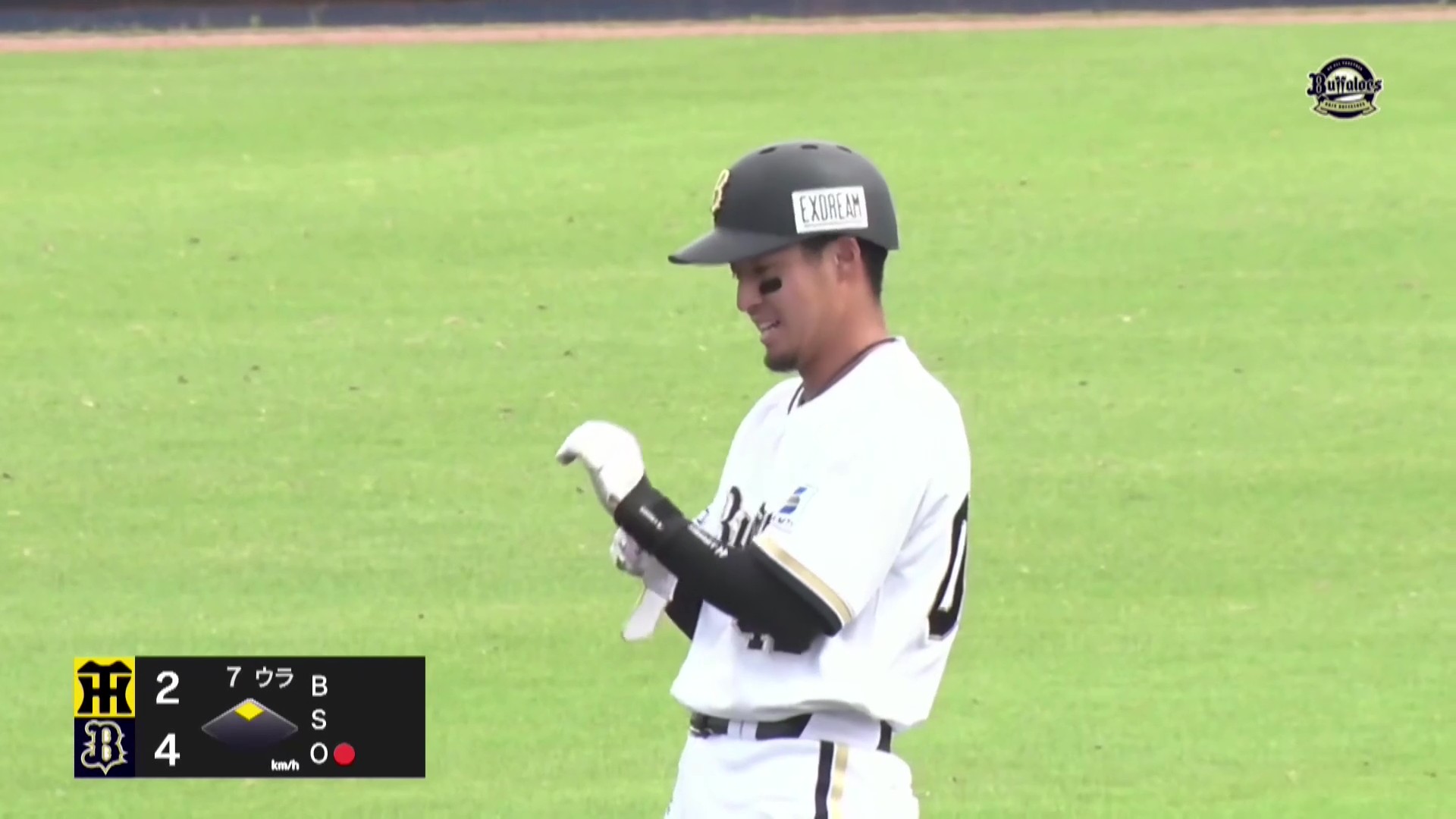 【ファーム】追加点!! バファローズ・河野聡太 一塁線を破るタイムリー2ベースヒット!! 2026年6月19日 オリックス・バファローズ 対 阪神タイガース