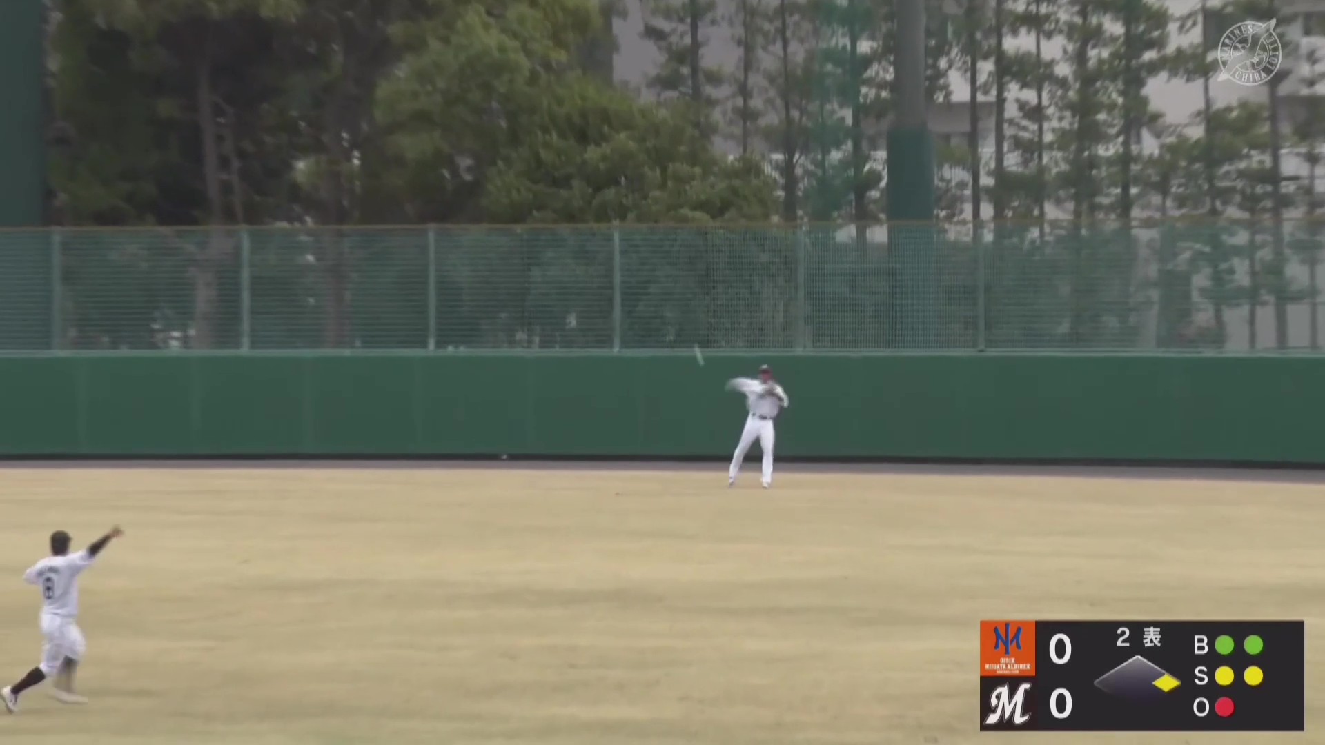 【ファーム】華麗な背走!! マリーンズ・愛斗 右中間を抜けそうな打球をランニングキャッチ!! 2026年3月27日 千葉ロッテマリーンズ 対 オイシックス新潟アルビレックスBC