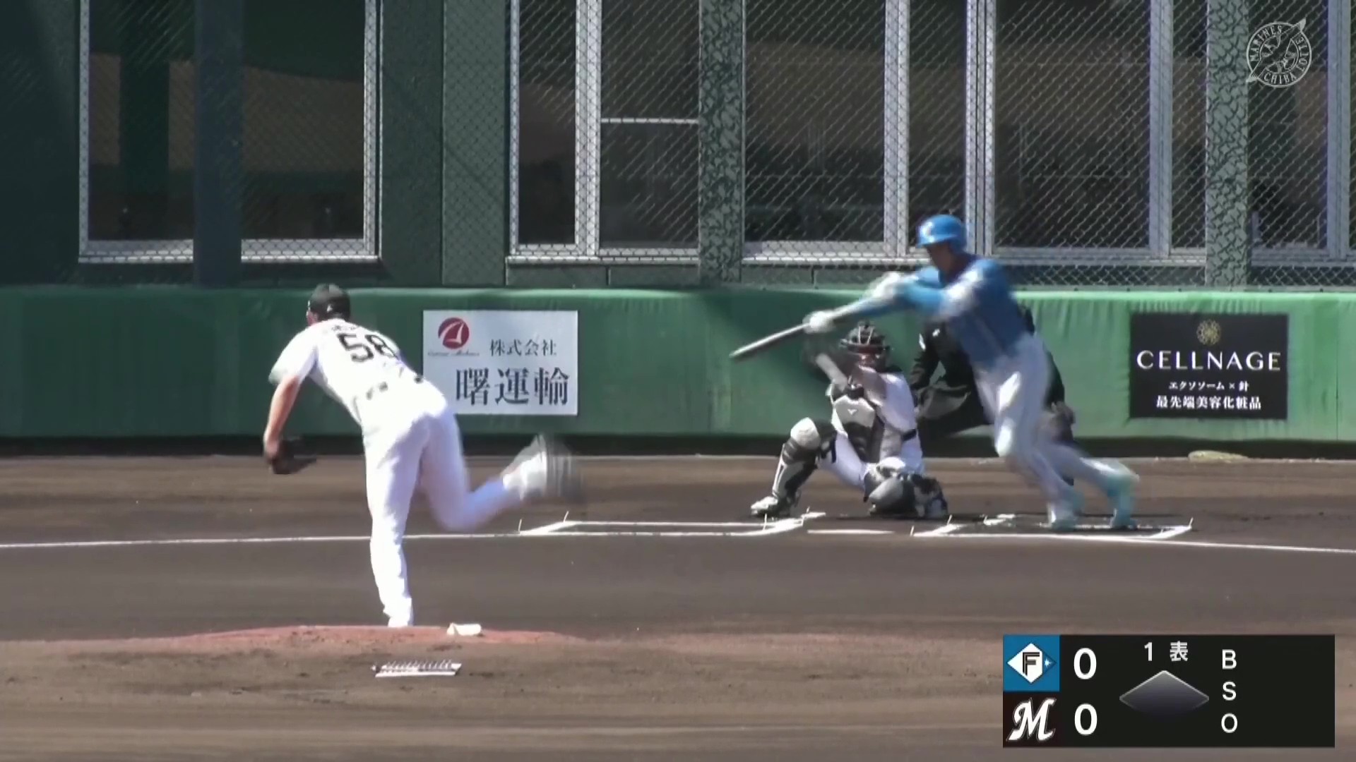 【ファーム】ファイターズ・万波中正 ファームリーグ開幕初球でセーフティーバントを成功させる!! 2026年3月14日 千葉ロッテマリーンズ 対 北海道日本ハムファイターズ