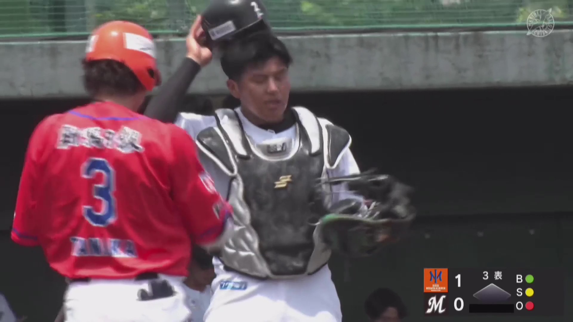 【ファーム】マリーンズ・松川虎生 2塁への正確な送球で盗塁を阻止する!! 2026年6月16日 千葉ロッテマリーンズ 対 オイシックス新潟アルビレックスBC