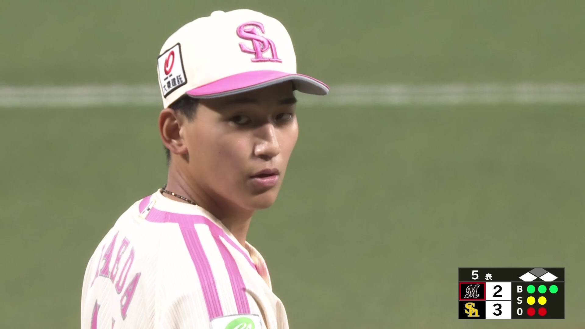 【5回表】ピンチを抑えて吠えた!! ホークス・前田悠伍 5回2失点の投球で今季初勝利!! 2026年5月10日 福岡ソフトバンクホークス 対 千葉ロッテマリーンズ